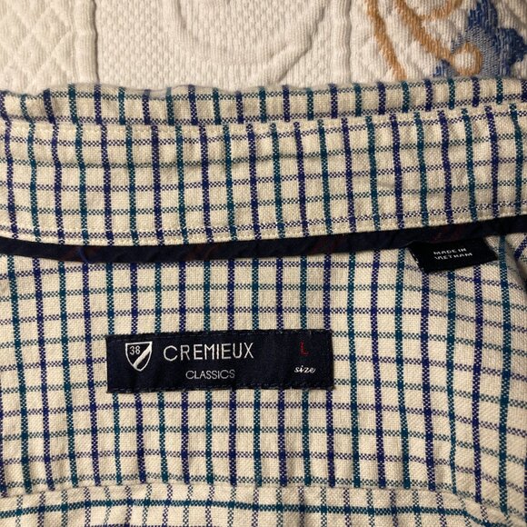Vintage Cremieux - Size L - White with Subtle Blue / Purple plaid - Picture 8 of 9